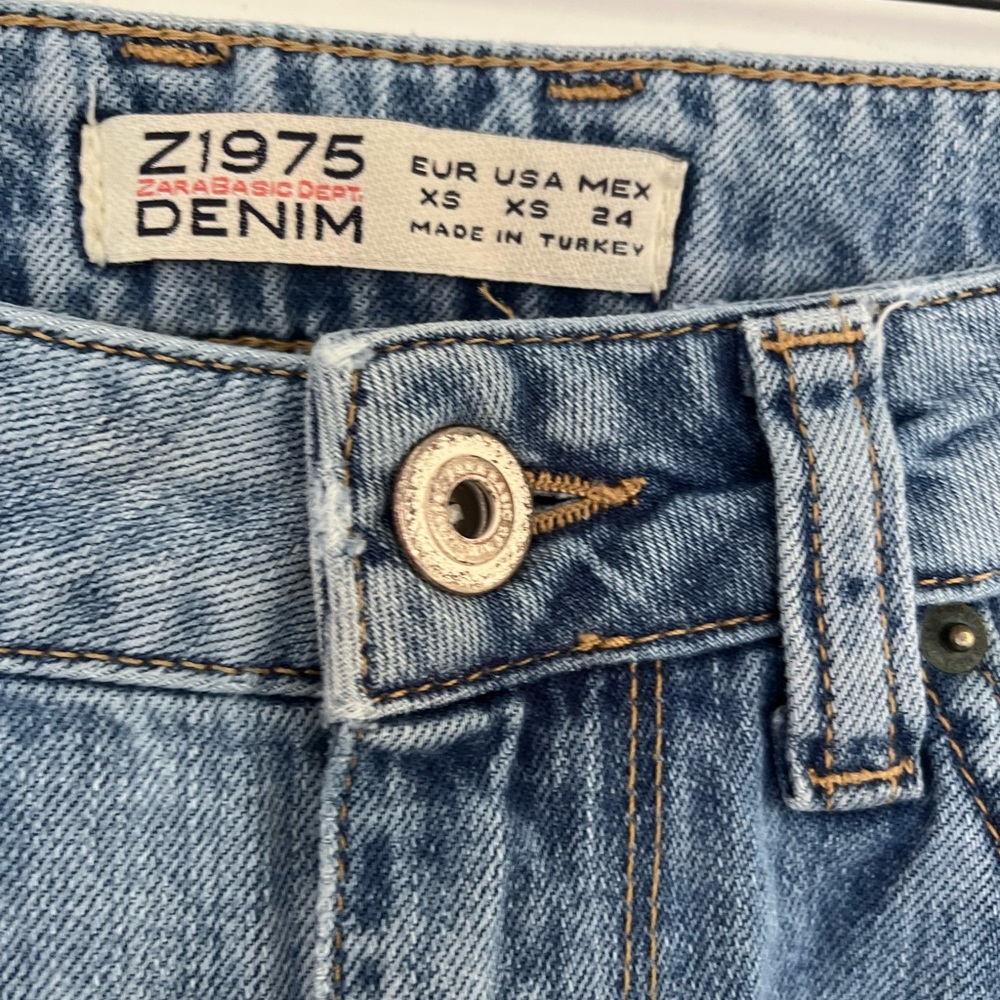 Zara Blue Flare Wide Leg Jeans - Picture 6 of 16